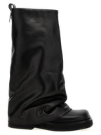 The Attico Black Calfskin Over The Knee