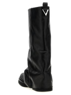 The Attico Black Calfskin Over The Knee
