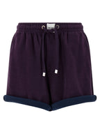 The Attico Purple Cotton Bermuda Shorts