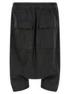 Rick Owens Black Lamb Leather Bermuda Shorts