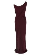Norma Kamali Bordeaux Polyester Long Dress