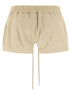 Rick Owens Beige Lamb Leather Bermuda Shorts