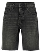 PURPLE Black Cotton Bermuda Shorts