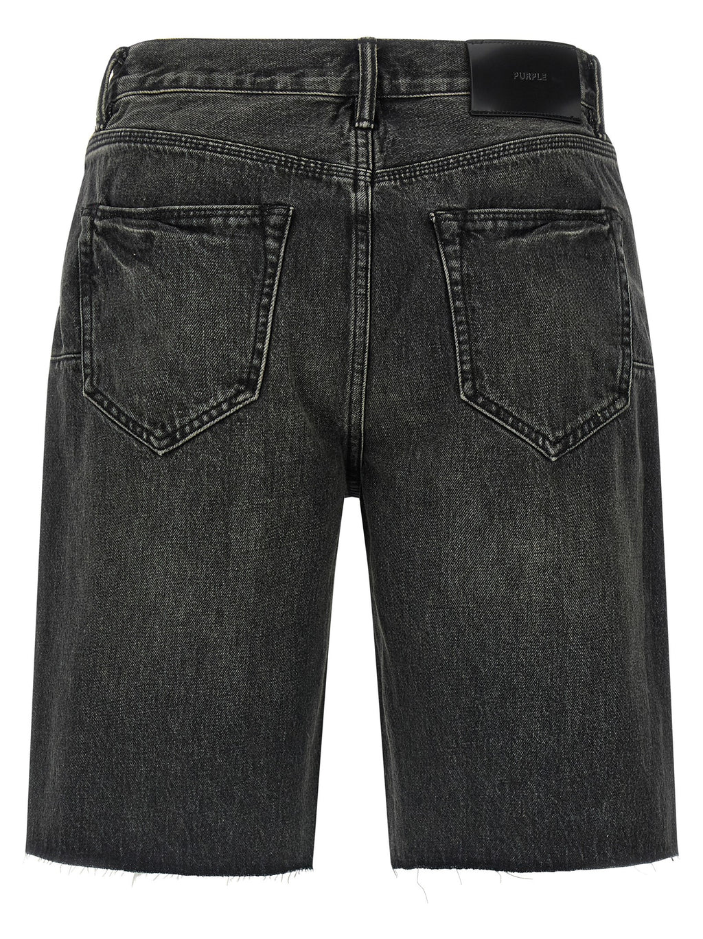 PURPLE Black Cotton Bermuda Shorts