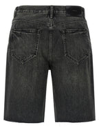 PURPLE Black Cotton Bermuda Shorts