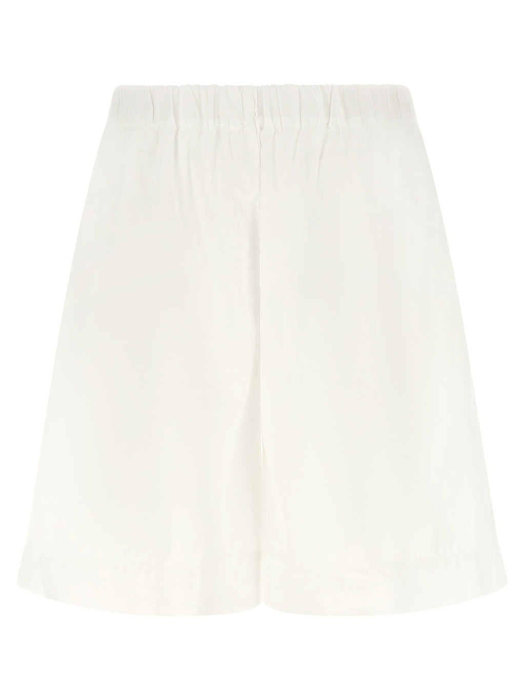 XACUS White Cotton Bermuda Shorts