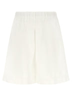 XACUS White Cotton Bermuda Shorts