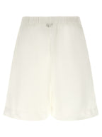 XACUS White Cotton Bermuda Shorts