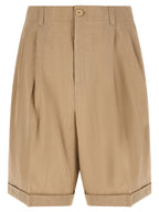 Jacquemus Beige Linen Bermuda Shorts
