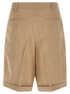 Jacquemus Beige Linen Bermuda Shorts