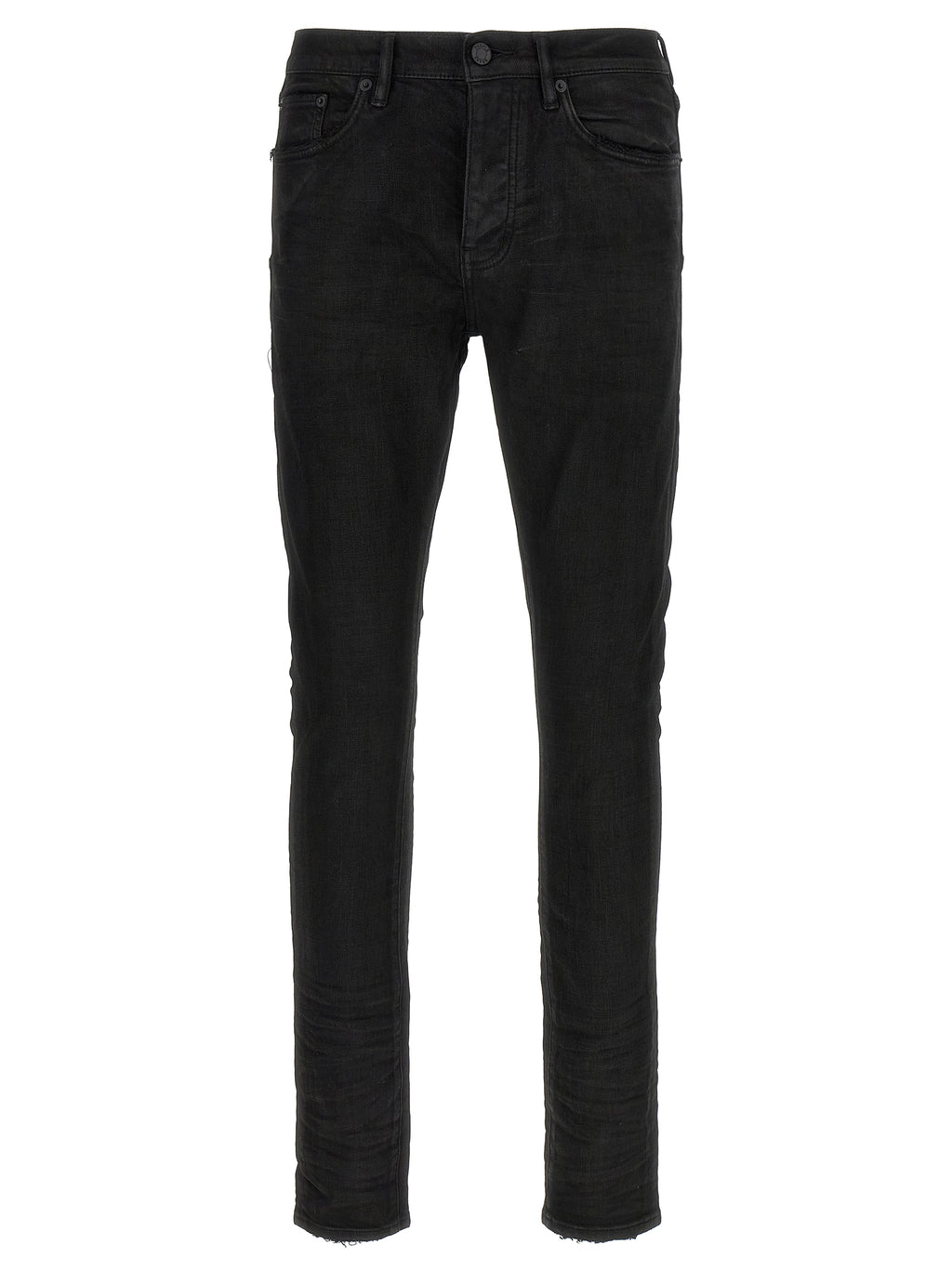 PURPLE Black Cotton Tapered Jeans
