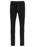 PURPLE Black Cotton Tapered Jeans