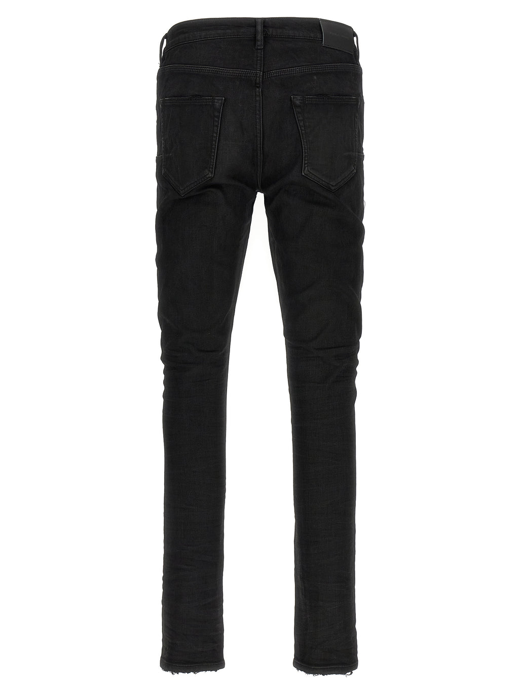 PURPLE Black Cotton Tapered Jeans