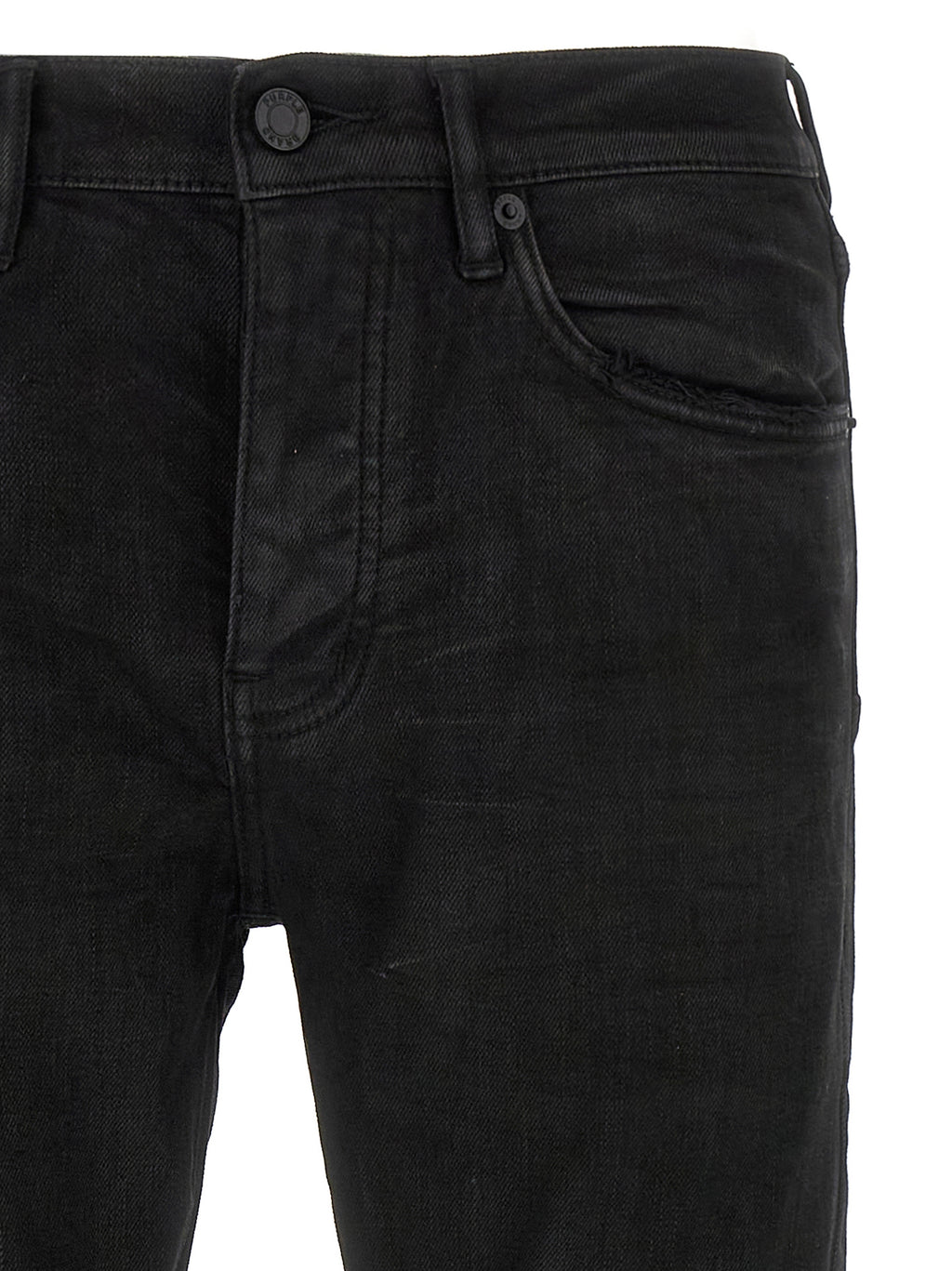 PURPLE Black Cotton Tapered Jeans