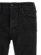 PURPLE Black Cotton Tapered Jeans