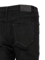 PURPLE Black Cotton Tapered Jeans
