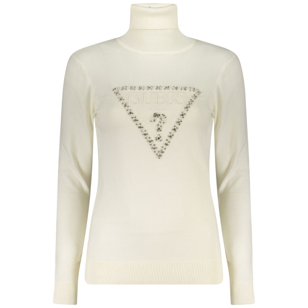 Weiß Viskose Damen Strickpullover