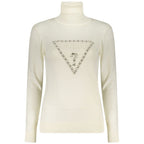 Weiß Viskose Damen Strickpullover