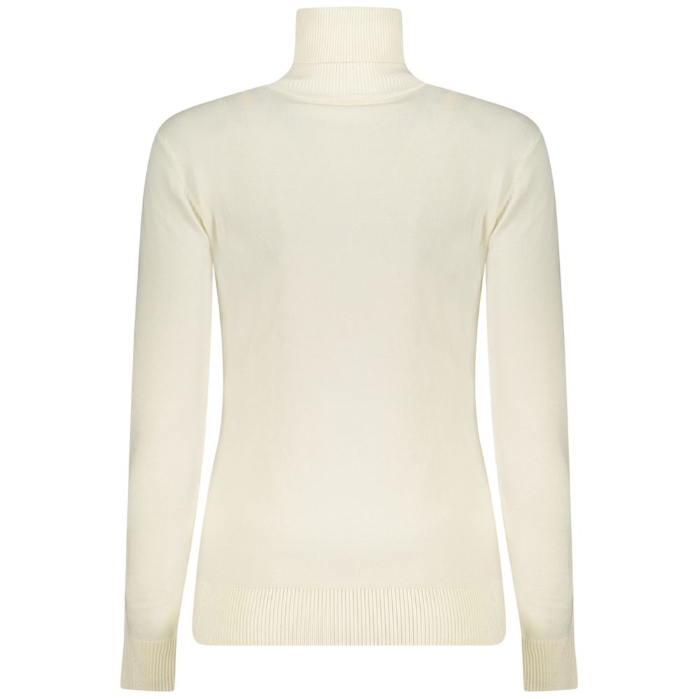 Weiß Viskose Damen Strickpullover