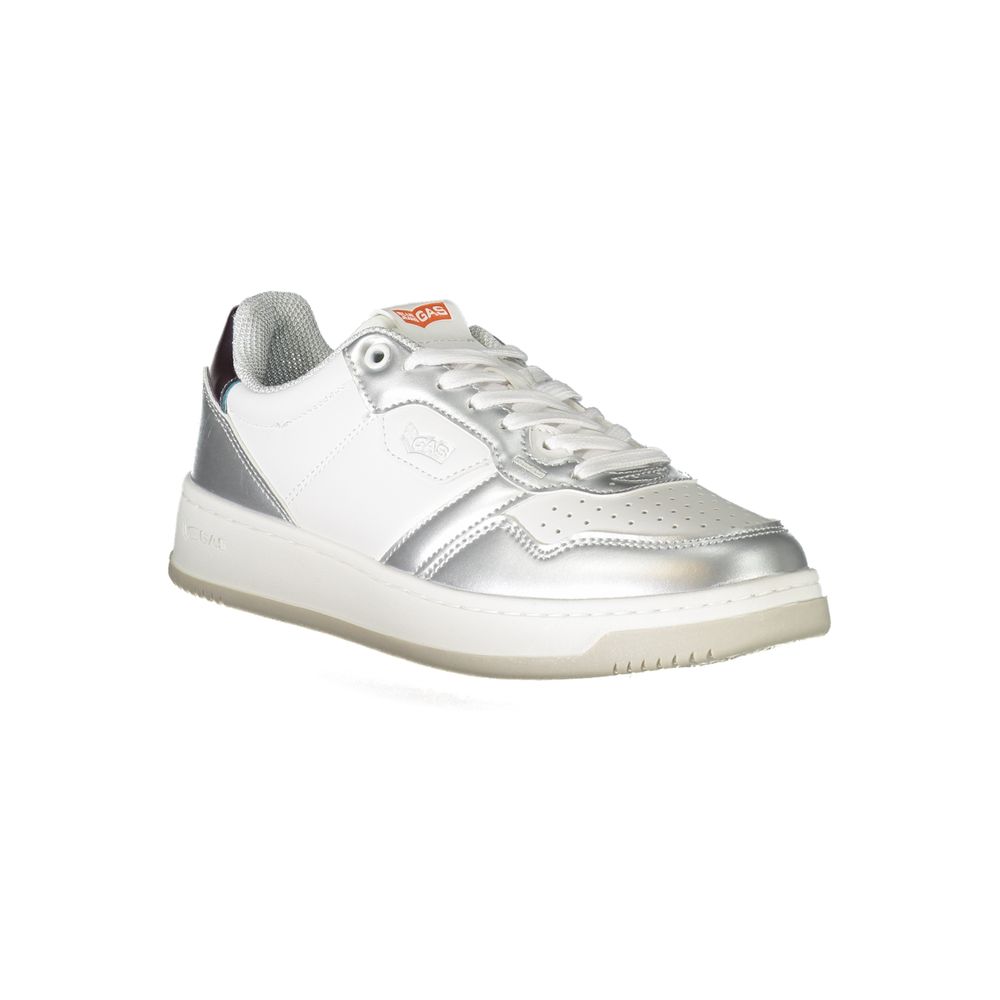 Weiße Polyurethan-Sneaker für Damen
