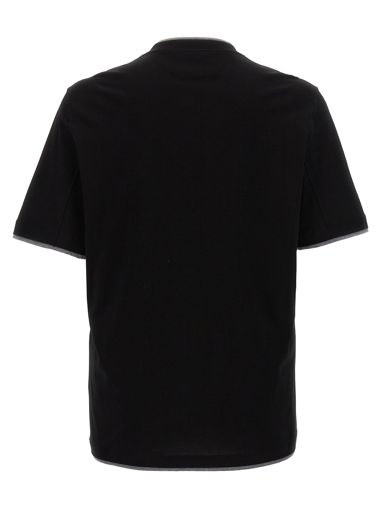 Brunello Cucinelli Black Cotton T-Shirt