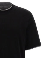 Brunello Cucinelli Black Cotton T-Shirt