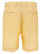 Fendi Bicolor Linen Bermuda Shorts