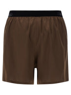 Tom Ford Brown Silk Bermuda Shorts