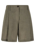Brunello Cucinelli Bicolor Linen Bermuda Shorts