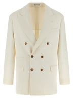 Brunello Cucinelli White Silk Blazer
