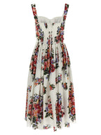 Dolce & Gabbana White Cotton Midi Dress