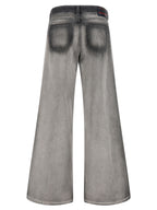 Diesel Gray Cotton Flared Jeans