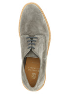 Brunello Cucinelli Gray Leather Oxfords And Derbies