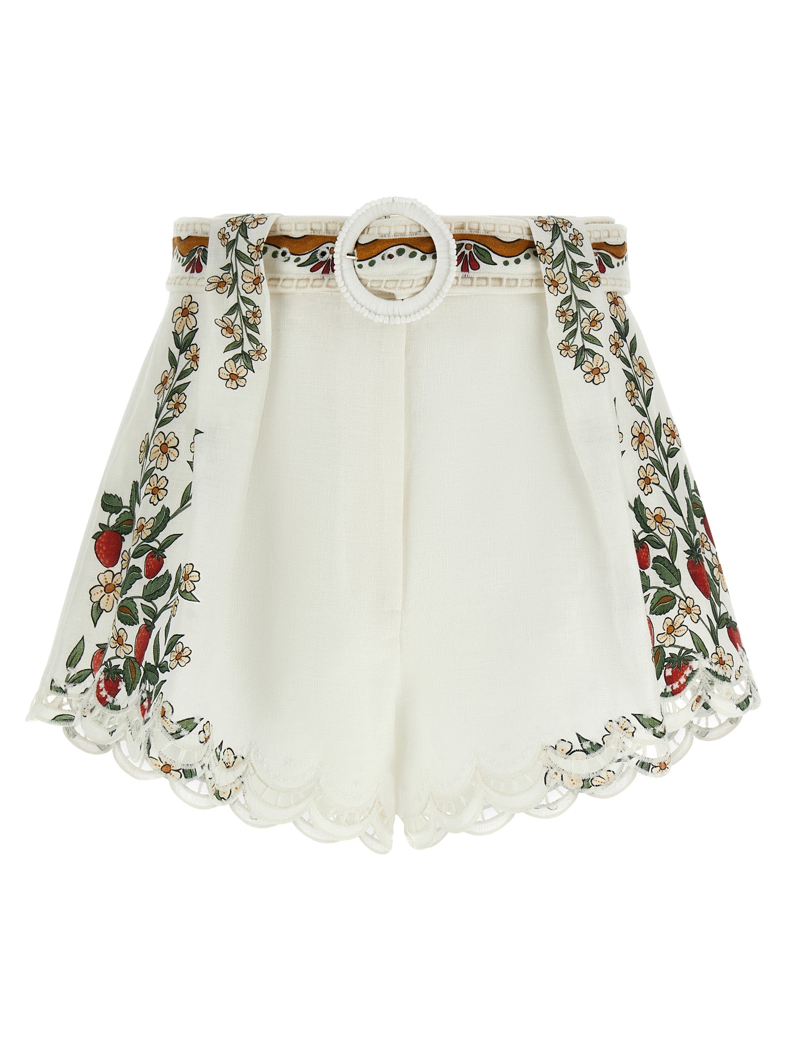 FARM RIO White Viscose Bermuda Shorts