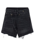 R13 Black Cotton Bermuda Shorts