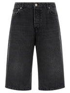 Ami Paris Black Cotton Bermuda Shorts