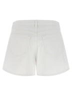 L'Agence White Cotton Bermuda Shorts