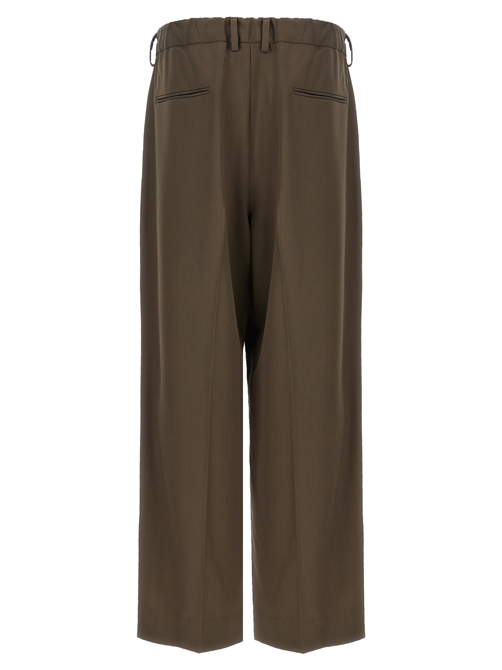 SSSTEIN Brown Wool Casual Pants
