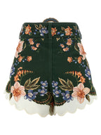 FARM RIO Bicolor Linen Bermuda Shorts