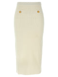Alessandra Rich White Wool Midi Skirt