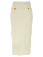 Alessandra Rich White Wool Midi Skirt
