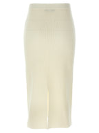 Alessandra Rich White Wool Midi Skirt