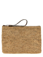 Ibeliv Beige Raffia Clutch Bag