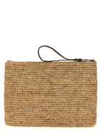 Ibeliv Beige Raffia Clutch Bag