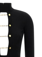 Elisabetta Franchi Black Viscose Long Dress