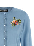 Dolce & Gabbana Blue Silk Cardigan