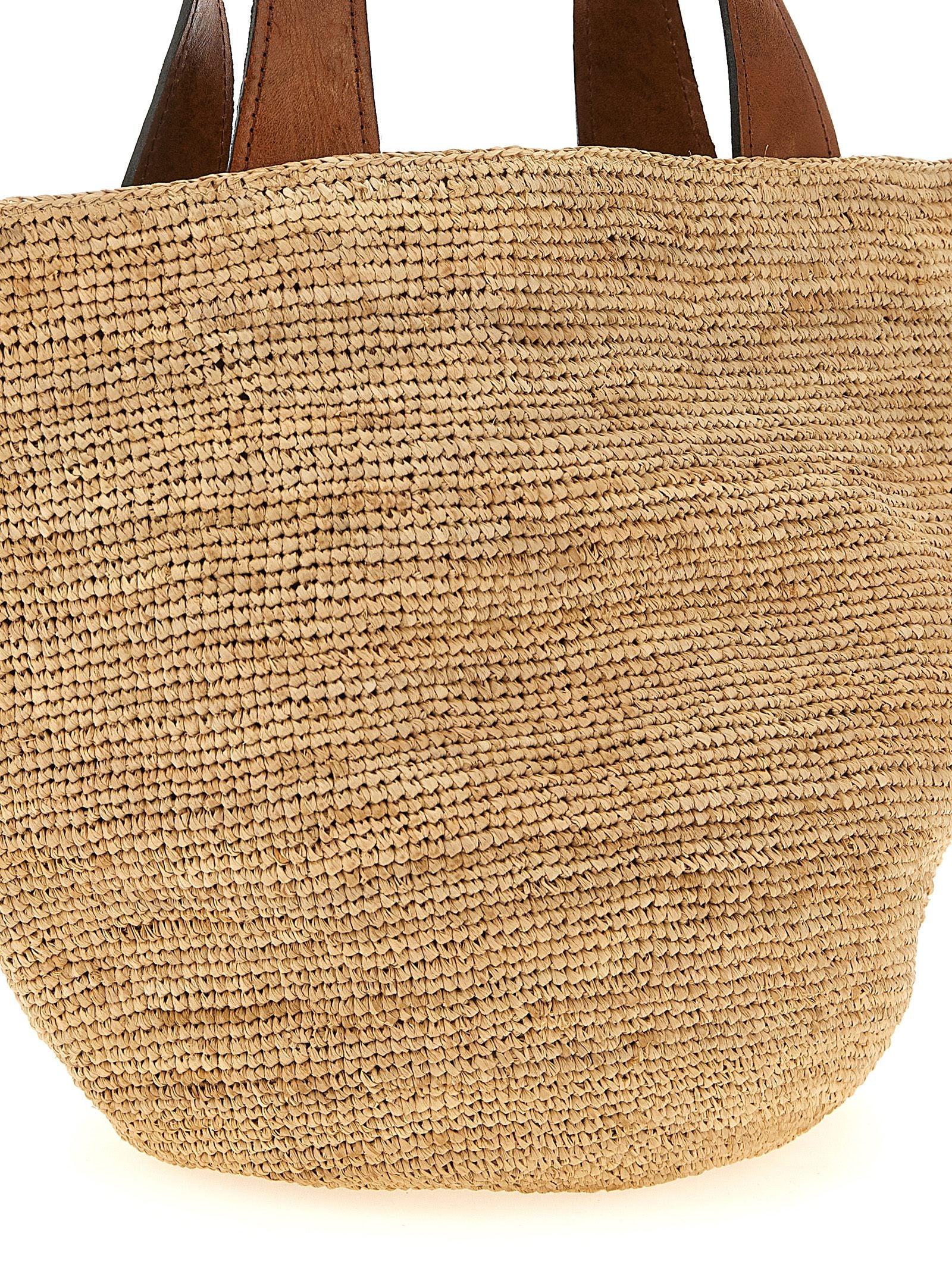 Beige Raffia Handbag