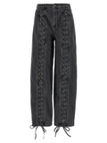 ROTATE BIRGER CHRISTENSEN Black Cotton Straight-Leg Jeans