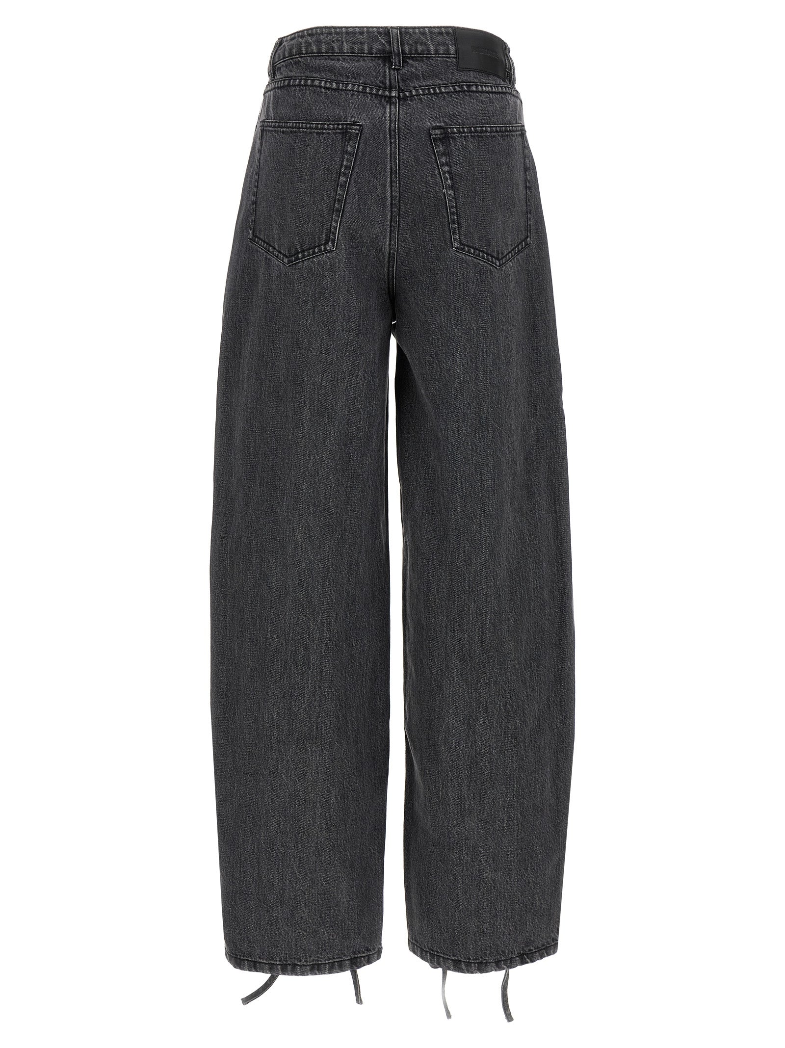 ROTATE BIRGER CHRISTENSEN Black Cotton Straight-Leg Jeans