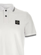 Stone Island White Cotton Polo Shirt
